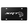 Dodge SRT Hellcat 3D Logo on Black Stainless Steel License Plate