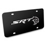 Dodge SRT Hellcat 3D Logo on Black Stainless Steel License Plate