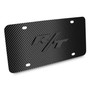 Dodge R/T Logo 3D Dark Gray Logo on Black Carbon Fiber Pattern Stainless Steel License Plate