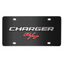 Dodge Charger R/T 3D Logo Black Carbon Fiber Patten Steel License Plate
