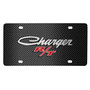 Dodge Charger R/T Classic 3D Logo Black Carbon Fiber Patten Steel License Plate