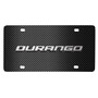 Dodge Durango 3D Logo on Black Carbon Fiber Patten Stainless Steel License Plate