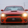 Dodge Charger in Red 3D Logo Black Carbon Fiber Patten Steel License Plate