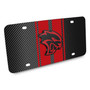 Dodge Hellcat 3D Logo in Red on Red Stripe Black Carbon Fiber Look Stainless Steel License Plate