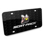 Dodge Scat-Pack Full Color 3D Logo on Logo Pattern Black Aluminum License Plate