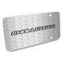 Dodge Challenger 3D Logo on Logo Pattern Brushed Aluminum License Plate