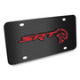 Dodge SRT Hellcat in Red 3D Logo Black Carbon Fiber Patten Steel License Plate
