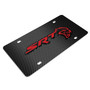Dodge SRT Hellcat in Red 3D Logo Black Carbon Fiber Patten Steel License Plate