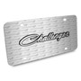 Dodge Challenger Classic 3D Logo on Logo Pattern Brushed Aluminum License Plate