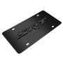 Dodge SRT Logo 3D Dark Gray Logo on Black Carbon Fiber Pattern Stainless Steel License Plate