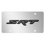 Dodge SRT Logo 3D Dark Gray Logo on Mirror Chrome Stainless Steel License Plate