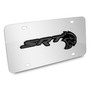 Dodge SRT Hellcat 3D Dark Gray Logo on Mirror Chrome Stainless Steel License Plate
