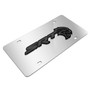 Dodge SRT Hellcat 3D Dark Gray Logo on Mirror Chrome Stainless Steel License Plate