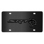 Dodge SRT Hellcat 3D Dark Gray Logo on Black Carbon Fiber Pattern Stainless Steel License Plate