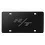 Dodge R/T Logo 3D Dark Gray Logo on Black Stainless Steel License Plate