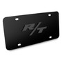Dodge R/T Logo 3D Dark Gray Logo on Black Stainless Steel License Plate