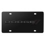 Dodge 3D Dark Gray Logo on Black Stainless Steel License Plate