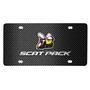Dodge Scat-Pack Full Color 3D Logo Black Carbon Fiber Patten Steel License Plate