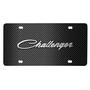 Dodge Challenger Classic 3D Logo Black Carbon Fiber Patten Steel License Plate