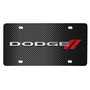 Dodge 3D Logo on Black Carbon Fiber Patten Stainless Steel License Plate