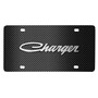 Dodge Charger Classic 3D Logo Black Carbon Fiber Patten Steel License Plate
