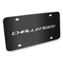 Dodge Challenger 3D Logo Black Carbon Fiber Patten Steel License Plate
