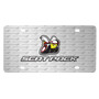 Dodge Scat-Pack Full Color 3D Logo on Logo Pattern Brush Aluminum License Plate