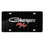 Dodge Charger R/T Classic 3D Logo on Logo Pattern Black Aluminum License Plate