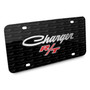 Dodge Charger R/T Classic 3D Logo on Logo Pattern Black Aluminum License Plate
