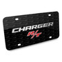 Dodge Charger R/T 3D Logo on Logo Pattern Black Aluminum License Plate
