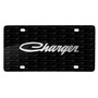 Dodge Charger Classic 3D Logo on Logo Pattern Black Aluminum License Plate