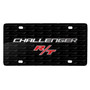 Dodge Challenger R/T 3D Logo on Logo Pattern Black Aluminum License Plate