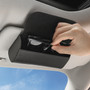 RAM 2019 up Black Leather Sunglass Case Car Sun Visor Mount Clip