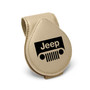 Jeep Grill Beige Leather Magnetic Sunglass Holder Car Sun Visor Mount Clip