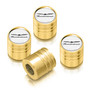 Ford Thunderbird in White on Golden Cylinder-Style Aluminum Tire Valve Stem Caps