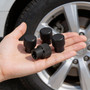 Ford Maverick on Black Premium Aluminum Tire Valve Stem Caps -Set of 4
