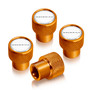 Ford Maverick in-White on Golden Premium Aluminum Tire Valve Stem Caps -Set of 4
