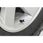 Ford Mustang Mach-E in-White on Blue Premium Aluminum Tire Valve Stem Caps -Set of 4