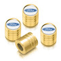 Ford Logo in White on Golden Cylinder-Style Aluminum Tire Valve Stem Caps