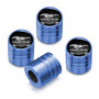 Ford Mustang Mach-E in-Black on Blue Cylinder Style Premium Aluminum Tire Valve Stem Caps -Set of 4