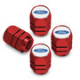 Ford in White on Red Hexagon Shape Aluminum Tire Valve Stem Caps