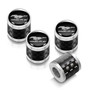 Ford Mustang Mach-E in-Black on Real Carbon Fiber Barrel Silver Premium Aluminum Tire Valve Stem Caps -Set of 4