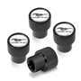 Ford Mustang Mach-E in-White on Black Premium Aluminum Tire Valve Stem Caps -Set of 4
