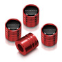 Ford Maverick in-Black on Red Cylinder-Style Premium Aluminum Tire Valve Stem Caps -Set of 4
