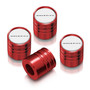 Ford Maverick in-White on Red Cylinder-Style Premium Aluminum Tire Valve Stem Caps -Set of 4