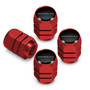 Ford Maverick in Black on Red Hexagon Shape Aluminum Tire Valve Stem Caps