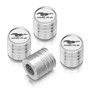 Ford Mustang Mach-E in-White on Shining Silver Cylinder-Style Premium Aluminum Tire Valve Stem Caps -Set of 4
