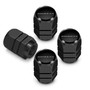 Ford Maverick in Black on Black Hexagon Shape Aluminum Tire Valve Stem Caps