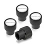 Ford Maverick in-White on Black Premium Aluminum Tire Valve Stem Caps -Set of 4