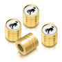 Ford Bronco in White on Golden Cylinder-Style Aluminum Tire Valve Stem Caps